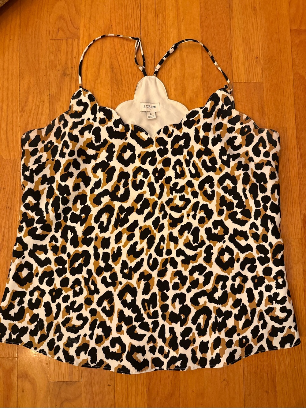 J. Crew Leopard Print Spaghetti-Strap Cami in Brown/Black/White